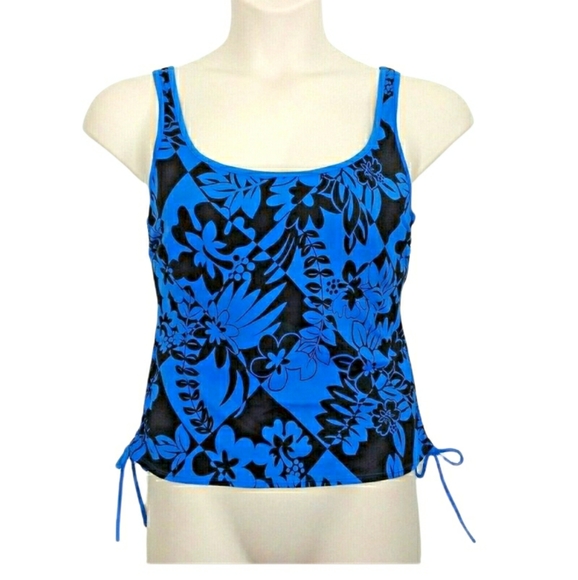Cazimi Other - Cazimi Black & Blue Harlequin Tankini Top